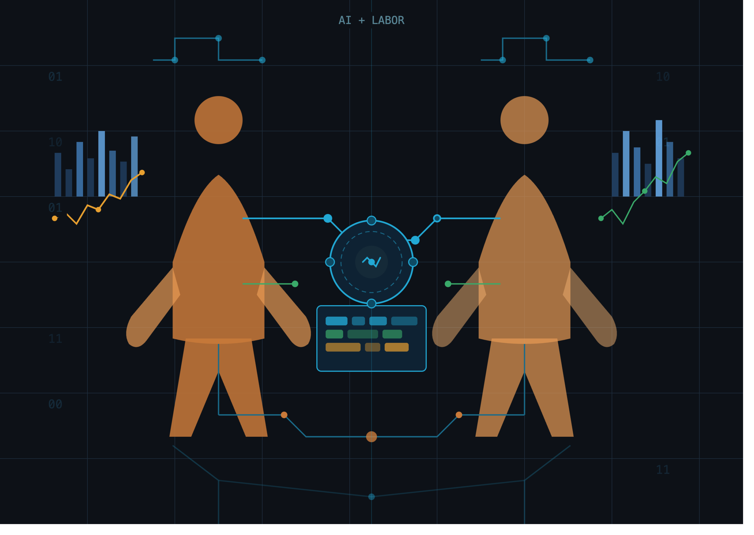 Abstract image of robots and automation