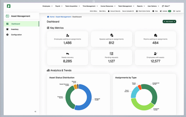 Asset Management screen