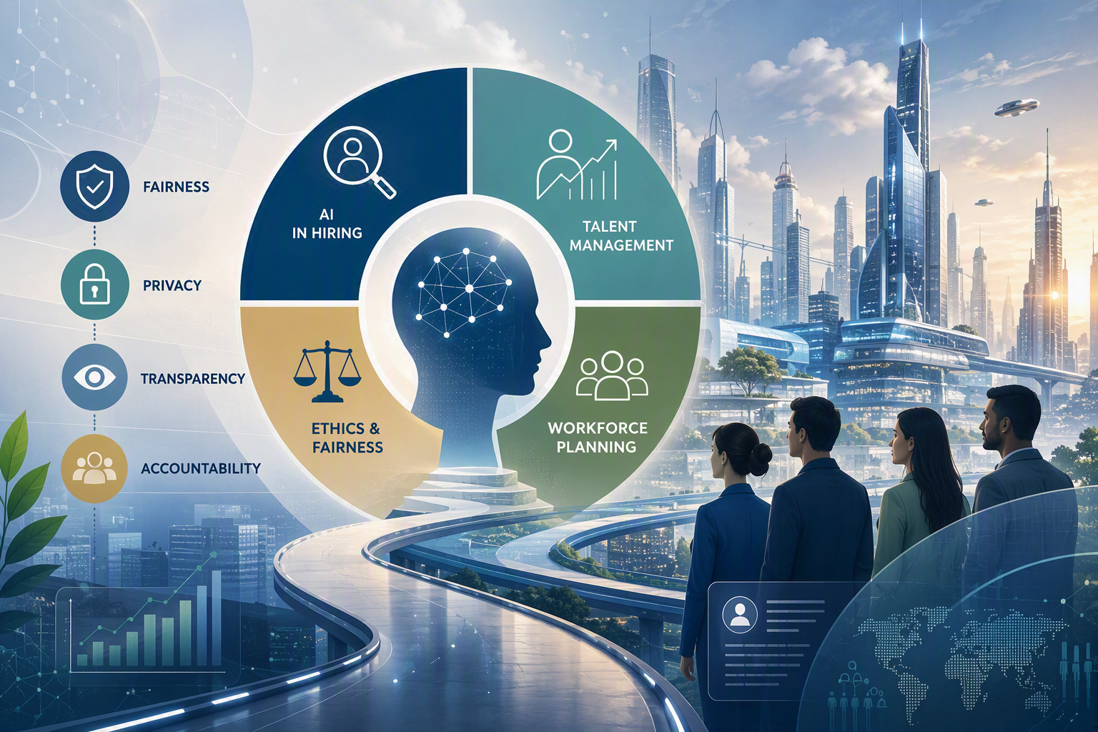 Abstract image depicting AI in HR